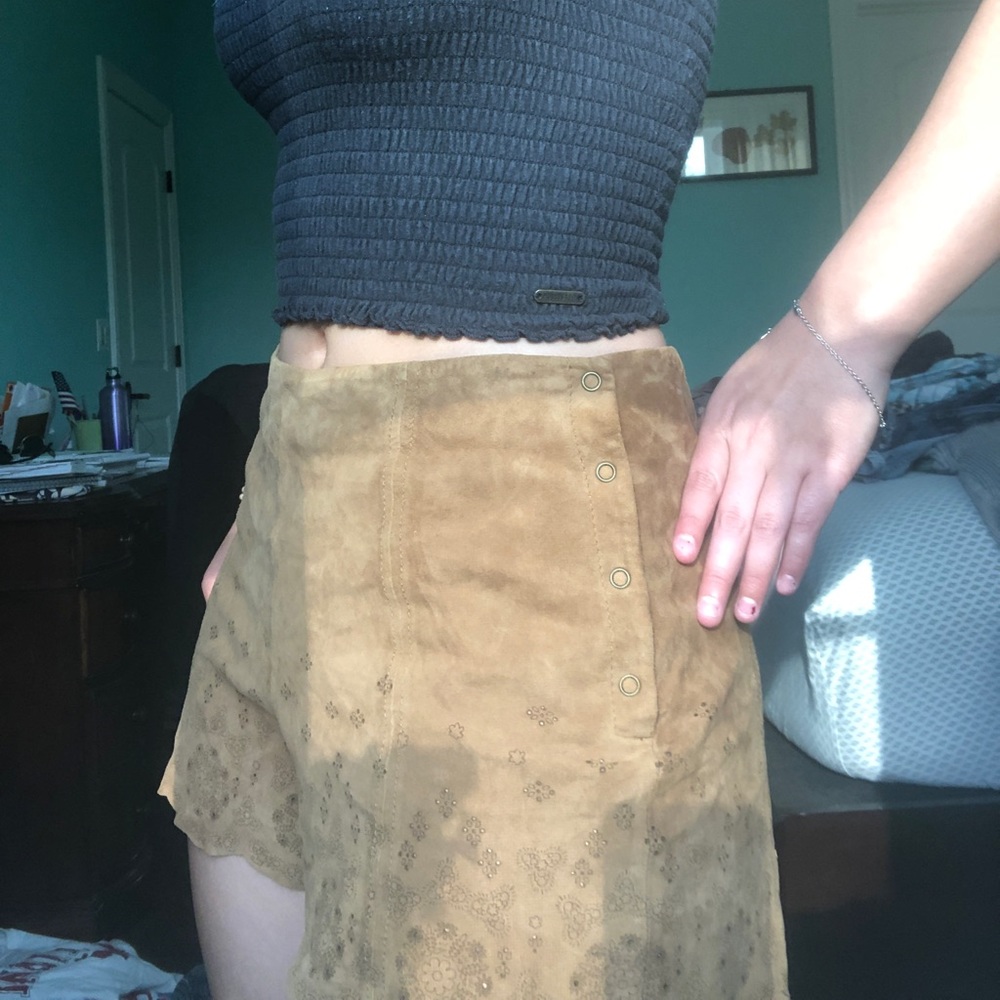 free people soft leather shorts